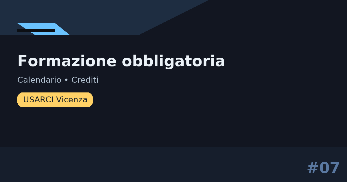 Formazione obbligatoria